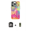 MARSİLYAN™- iPhone 14 Pro Max Kılıf Siluet Çizgi Koleksiyonu - Siyah Joko Magic 5D Hayalet Cam + PVD Metal Kamera Lens - TU
