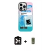 MARSİLYAN™- iPhone 14 Pro Max Kılıf Siluet Çizgi Koleksiyonu - Siyah Joko Magic 5D Hayalet Cam + PVD Metal Kamera Lens - TU