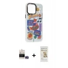 MARSİLYAN™- iPhone 14 Pro Max Kılıf Siluet Çizgi Koleksiyonu - Siyah Mat Seramik Nano Ekran Koruyucu + Bilvis Titan Kamera Lens - GS