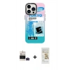 MARSİLYAN™- iPhone 14 Pro Max Kılıf Siluet Çizgi Koleksiyonu - Siyah Mat Seramik Nano Ekran Koruyucu + Derin Mor Bilvis Titan Kamera Lens