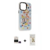 MARSİLYAN™- iPhone 14 Pro Max Kılıf Siluet Çizgi Koleksiyonu - Siyah Mat Seramik Nano Ekran Koruyucu + Bilvis Titan Kamera Lens - GD