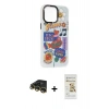 MARSİLYAN™- iPhone 14 Pro Max Kılıf Siluet Çizgi Koleksiyonu - Siyah Mat Seramik Nano Ekran Koruyucu + Raze Metal Kamera Lens - GD