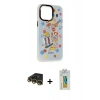MARSİLYAN™- iPhone 14 Pro Max Kılıf Siluet Çizgi Koleksiyonu - Siyah Polymer Nano Ekran Koruyucu + Gold Raze Metal Kamera Lens