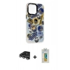 MARSİLYAN™- iPhone 14 Pro Max Kılıf Siluet Çizgi Koleksiyonu - Siyah Polymer Nano Ekran Koruyucu + Raze Metal Kamera Lens - GS