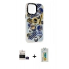 MARSİLYAN™- iPhone 14 Pro Max Kılıf Siluet Çizgi Koleksiyonu - Siyah Polymer Nano Ekran Koruyucu + Bilvis Titan Kamera Lens - SH