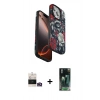 MARSİLYAN™- iPhone 14 Pro Max Kılıf Siluet Doku - Şeffaf 360 Full Body Arka Koruyucu + Bilvis Titan Kamera Lens - GD