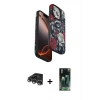 MARSİLYAN™- iPhone 14 Pro Max Kılıf Siluet Doku - Şeffaf 360 Full Body Arka Koruyucu + Raze Metal Kamera Lens - GS