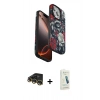 MARSİLYAN™- iPhone 14 Pro Max Kılıf Siluet Doku - Şeffaf Pasifik Cam Ekran Koruyucu + Raze Metal Kamera Lens - GD