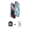 MARSİLYAN™- iPhone 14 Pro Max Kılıf Siluet Doku - Şeffaf Pasifik Cam Ekran Koruyucu + PVD Metal Kamera Lens - TU