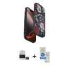 MARSİLYAN™- iPhone 14 Pro Max Kılıf Siluet Doku - Şeffaf Royal Nano Ekran Koruyucu + Bilvis Titan Kamera Lens - GD
