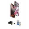 MARSİLYAN™- iPhone 14 Pro Max Kılıf Siluet Doku - Şeffaf Royal Nano Ekran Koruyucu + Raze Metal Kamera Lens - GD