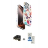 MARSİLYAN™- iPhone 14 Pro Max Kılıf Siluet Doku - Şeffaf Royal Nano Ekran Koruyucu + Raze Metal Kamera Lens - GD