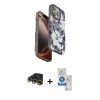 MARSİLYAN™- iPhone 14 Pro Max Kılıf Siluet Doku - Şeffaf Royal Nano Ekran Koruyucu + Raze Metal Kamera Lens - GD