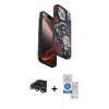 MARSİLYAN™- iPhone 14 Pro Max Kılıf Siluet Doku - Şeffaf Royal Nano Ekran Koruyucu + Raze Metal Kamera Lens - GS