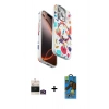 MARSİLYAN™- iPhone 14 Pro Max Kılıf Siluet Doku - Siyah 18D Cam Ekran Koruyucu + Bilvis Titan Kamera Lens - GD
