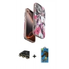 MARSİLYAN™- iPhone 14 Pro Max Kılıf Siluet Doku - Siyah 18D Cam Ekran Koruyucu + Raze Metal Kamera Lens - GD