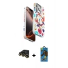MARSİLYAN™- iPhone 14 Pro Max Kılıf Siluet Doku - Siyah 18D Cam Ekran Koruyucu + Raze Metal Kamera Lens - GD