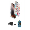 MARSİLYAN™- iPhone 14 Pro Max Kılıf Siluet Doku - Siyah 18D Cam Ekran Koruyucu + Raze Metal Kamera Lens - GS