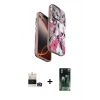 MARSİLYAN™- iPhone 14 Pro Max Kılıf Siluet Doku - Siyah 360 Mat Full Body Arka Koruyucu + Bilvis Titan Kamera Lens - GD