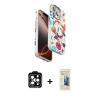 MARSİLYAN™- iPhone 14 Pro Max Kılıf Siluet Doku - Siyah 6D Mat Seramik Hayalet Nano Ekran Koruyucu + PVD Metal Kamera Lens - TU
