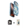 MARSİLYAN™- iPhone 14 Pro Max Kılıf Siluet Doku - Siyah 6D Mat Seramik Hayalet Nano Ekran Koruyucu + PVD Metal Kamera Lens - TU