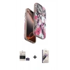 MARSİLYAN™- iPhone 14 Pro Max Kılıf Siluet Doku - Siyah Bilvis 3D Mat Cam Ekran Koruyucu + Bilvis Titan Kamera Lens - GS