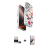 MARSİLYAN™- iPhone 14 Pro Max Kılıf Siluet Doku - Siyah Bilvis 3D Mat Cam Ekran Koruyucu + Bilvis Titan Kamera Lens - GS