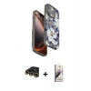 MARSİLYAN™- iPhone 14 Pro Max Kılıf Siluet Doku - Siyah Bilvis 3D Mat Cam Ekran Koruyucu + Raze Metal Kamera Lens - GD