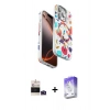 MARSİLYAN™- iPhone 14 Pro Max Kılıf Siluet Doku - Siyah Bilvis 5in1 3D Magic Cam Ekran Koruyucu + Derin Mor Bilvis Titan Kamera Lens