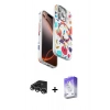 MARSİLYAN™- iPhone 14 Pro Max Kılıf Siluet Doku - Siyah Bilvis 5in1 3D Magic Cam Ekran Koruyucu + Raze Metal Kamera Lens - GS