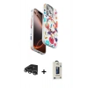 MARSİLYAN™- iPhone 14 Pro Max Kılıf Siluet Doku - Siyah Bilvis Hayalet Cam Ekran Koruyucu + Raze Metal Kamera Lens - GS