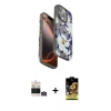 MARSİLYAN™- iPhone 14 Pro Max Kılıf Siluet Doku - Siyah Buffer Cam Ekran Koruyucu + Bilvis Titan Kamera Lens - GD