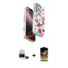 MARSİLYAN™- iPhone 14 Pro Max Kılıf Siluet Doku - Siyah Buffer Cam Ekran Koruyucu + Gümüş Bilvis Titan Kamera Lens