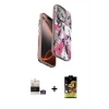 MARSİLYAN™- iPhone 14 Pro Max Kılıf Siluet Doku - Siyah Buffer Cam Ekran Koruyucu + Gümüş Bilvis Titan Kamera Lens