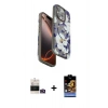 MARSİLYAN™- iPhone 14 Pro Max Kılıf Siluet Doku - Siyah Buffer Hayalet Cam Ekran Koruyucu + Bilvis Titan Kamera Lens - GD