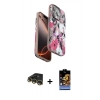 MARSİLYAN™- iPhone 14 Pro Max Kılıf Siluet Doku - Siyah Buffer Hayalet Cam Ekran Koruyucu + Raze Metal Kamera Lens - GD