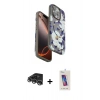 MARSİLYAN™- iPhone 14 Pro Max Kılıf Siluet Doku - Siyah Joko 5D Cam + Raze Metal Kamera Lens - GS
