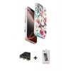 MARSİLYAN™- iPhone 14 Pro Max Kılıf Siluet Doku - Siyah Joko 5D Cam + Raze Metal Kamera Lens - GD