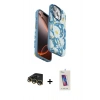 MARSİLYAN™- iPhone 14 Pro Max Kılıf Siluet Doku - Siyah Joko 5D Cam + Raze Metal Kamera Lens - GD