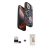 MARSİLYAN™- iPhone 14 Pro Max Kılıf Siluet Doku - Siyah Mat Seramik Nano Ekran Koruyucu + Bilvis Titan Kamera Lens - SH