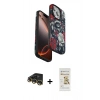 MARSİLYAN™- iPhone 14 Pro Max Kılıf Siluet Doku - Siyah Mat Seramik Nano Ekran Koruyucu + Raze Metal Kamera Lens - GD