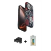 MARSİLYAN™- iPhone 14 Pro Max Kılıf Siluet Doku - Siyah Polymer Nano Ekran Koruyucu + Raze Metal Kamera Lens - GS