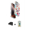MARSİLYAN™- iPhone 14 Pro Max Kılıf Siluet Doku - Siyah Polymer Nano Ekran Koruyucu + Raze Metal Kamera Lens - GS