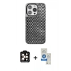 MARSİLYAN™- iPhone 14 Pro Max Kılıf Siluet Form Serisi - Şeffaf Royal Nano Ekran Koruyucu + PVD Metal Kamera Lens - TU