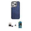 MARSİLYAN™- iPhone 14 Pro Max Kılıf Siluet Form Serisi - Siyah 18D Cam Ekran Koruyucu + Bilvis Titan Kamera Lens - GS