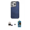 MARSİLYAN™- iPhone 14 Pro Max Kılıf Siluet Form Serisi - Siyah 18D Cam Ekran Koruyucu + Bilvis Titan Kamera Lens - SH