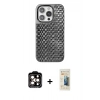 MARSİLYAN™- iPhone 14 Pro Max Kılıf Siluet Form Serisi - Siyah 6D Mat Seramik Hayalet Nano Ekran Koruyucu + PVD Metal Kamera Lens - TU