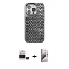 MARSİLYAN™- iPhone 14 Pro Max Kılıf Siluet Form Serisi - Siyah Bilvis 3D Mat Cam Ekran Koruyucu + Derin Mor Bilvis Titan Kamera Lens