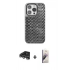 MARSİLYAN™- iPhone 14 Pro Max Kılıf Siluet Form Serisi - Siyah Bilvis 3D Mat Cam Ekran Koruyucu + Raze Metal Kamera Lens - GS