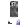 MARSİLYAN™- iPhone 14 Pro Max Kılıf Siluet Form Serisi - Siyah Bilvis 5in1 5D Magic Hayalet Cam Ekran Koruyucu + Bilvis Titan Kamera Lens - SH